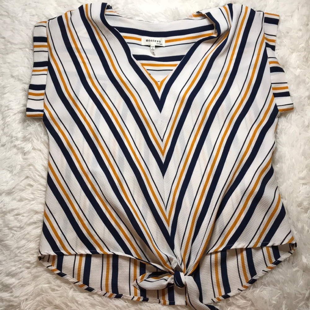 striped top with knotted bottom